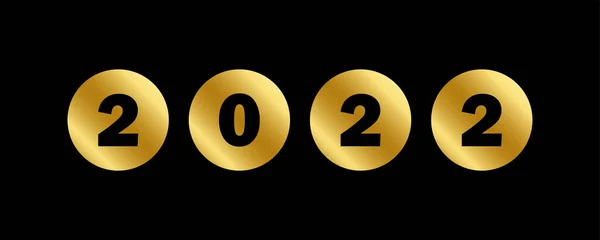 Élégant Somptueux Happy New Year 2022 Design Avec Fond Noir — Image vectorielle