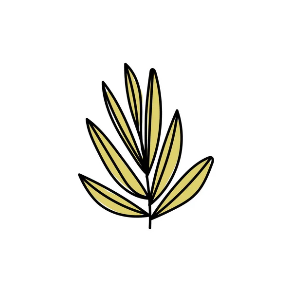 Векторна Ілюстрація Листя Контуром Символ Логотипу Намальованого Листя Руки — стоковий вектор