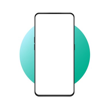 Gerçekçi akıllı telefon modelleme seti. Cep telefonu boş, beyaz ekran tasarımı model. İzole vektör illüstrasyonu