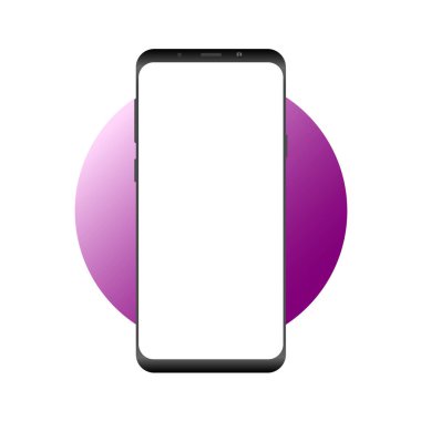 Gerçekçi akıllı telefon modelleme seti. Cep telefonu boş, beyaz ekran tasarımı model. İzole vektör illüstrasyonu