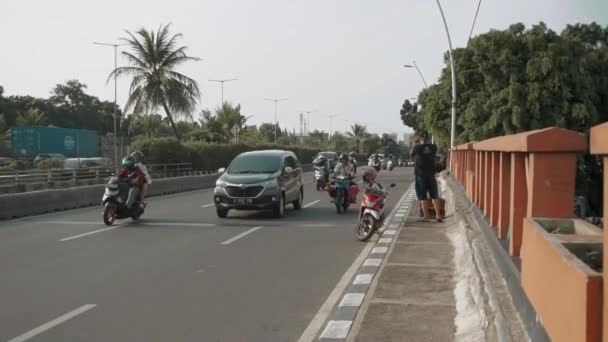 Jakarta Indonesië Juli 2021 Jakarta Stadsverkeer Als Het Tijd Thuis — Stockvideo