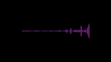 Dijital ses spektrumu ses dalgası efekti animasyonu 2D konsept ve siyah arkaplan.
