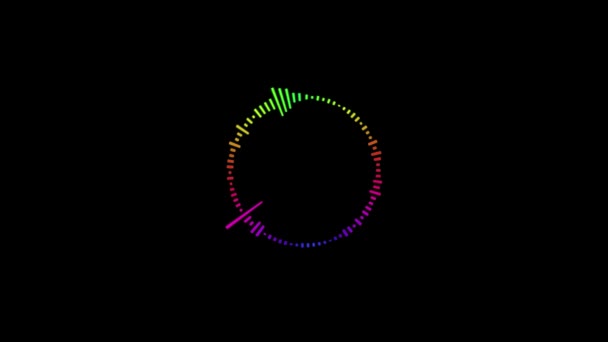 Digital Audio Spectrum Sound Wave Effect Animation Concept Black Background — Vídeo de stock