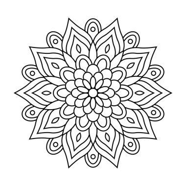 Daire şeklinde şekiller, Henna, Mehndi, dövmeler, dekorasyonlar için mandala oluşturuyor. Doğu tarzında dekoratif süsler. Vektör illüstrasyonu.