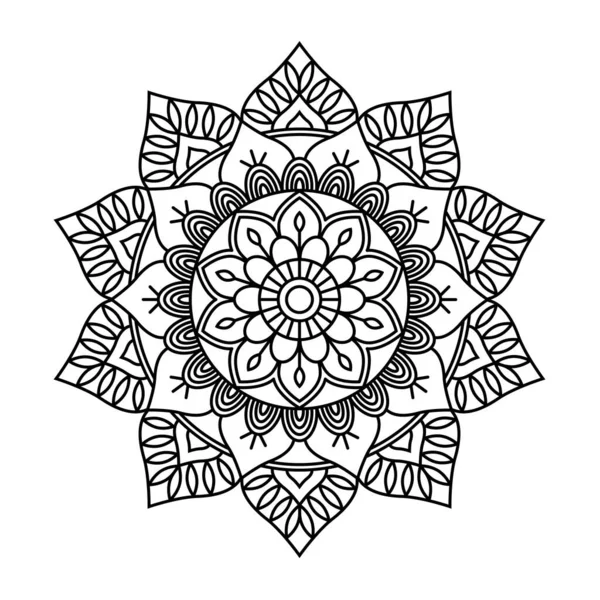 Circular Patterns Forming Mandala Henna Mehndi Tattoos Decorations Decorative Ornament — Stock Vector