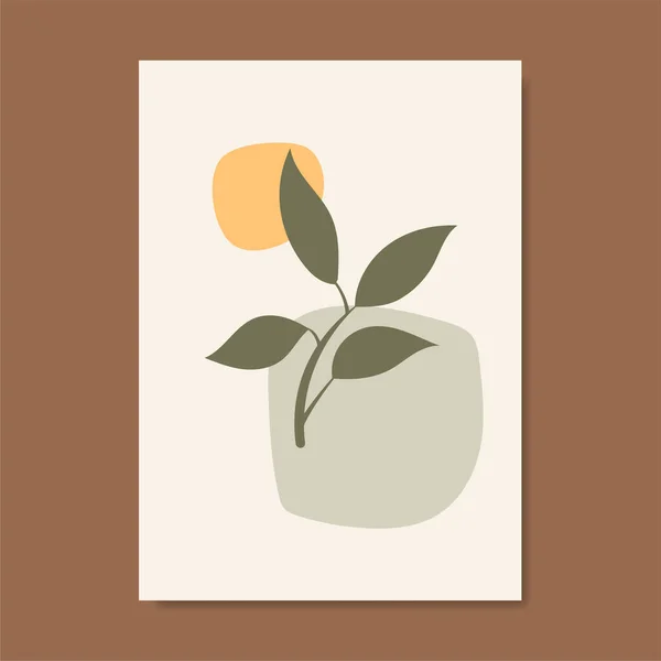 抽象的なコンセプトとパステルカラーのポスターの背景 植物の葉 ソーシャルメディア ポストカード プリントのための素晴らしいデザイン ベクターイラスト — ストックベクタ