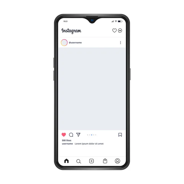 Instagram Post Template Smartphone Vector Illustration Perfect Social Media Post — Stock Vector