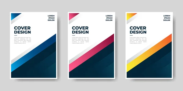 Set Van Het Boek Omslag Brochure Template Ontwerpen Vectorillustratie — Stockvector