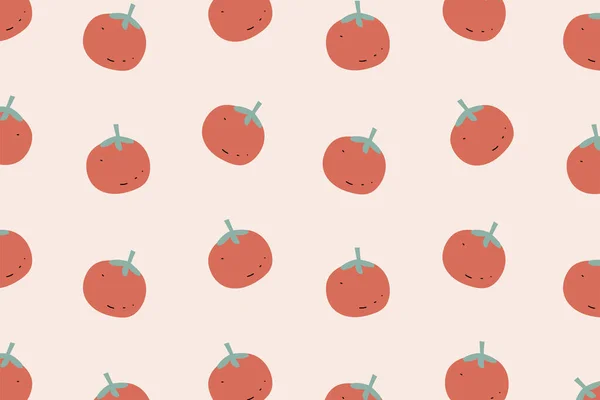 Tomate Fond Motif Sans Couture Illustrations Design Vectoriel Style Dessiné — Image vectorielle