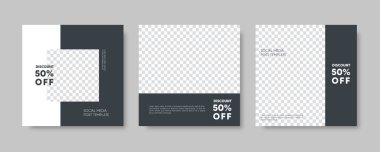 Eşsiz Modern Düzenlenebilir Sosyal Medya afişi şablonu. Herkes bu Kolay Tasarım Tanıtım web pankartını sosyal medya için kullanabilir. Modern zarif satışlar ve indirimli promosyonlar - Vektör.