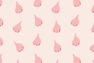 Kırmızı soğanlı, dikişsiz arkaplan. El çizimi biçim vektör tasarımı çizimleri.