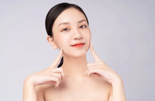 Beautiful Asian Woman Feels Happy Beautiful Healthy Skin — Stock Photo, Image