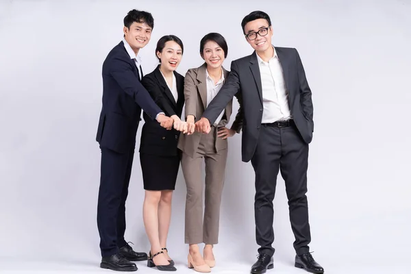 Group Asian Business People Posing White Background — Stock Photo, Image