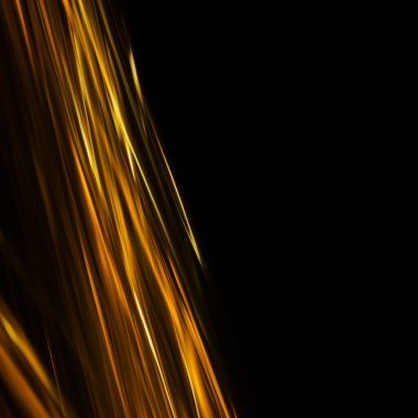 Siyah arkaplanda sarı ve altın renkli ışık çizgileri