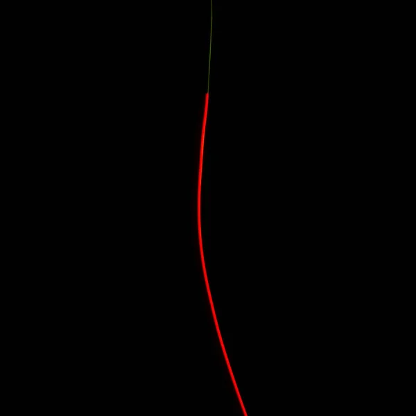 Lignes Lumière Arrondies Rouges Vertes Forme Poivre Sur Fond Noir — Photo