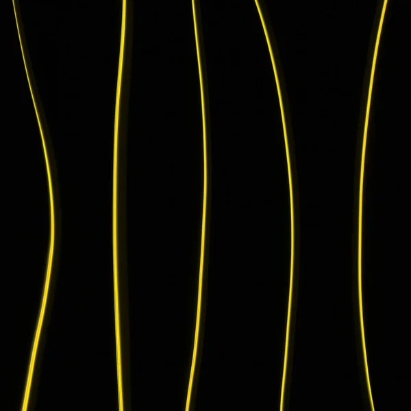 Жовті Лінії Світла Чорному Тлі — стокове фото