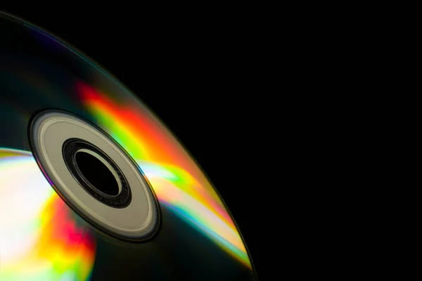 Compact Disc Auf Schwarzem Hintergrund — Stockfoto