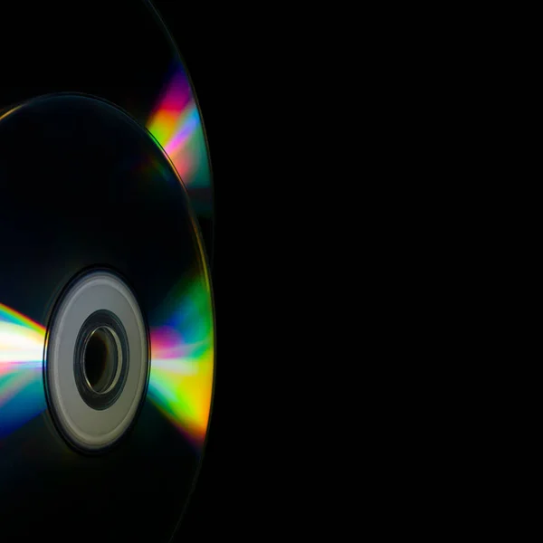 Compact Discs Auf Schwarzem Hintergrund — Stockfoto