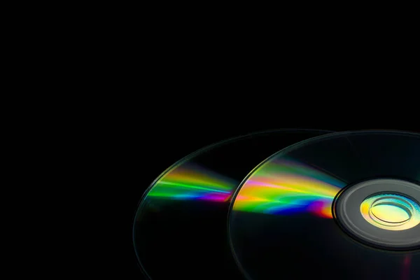 Kompaktní Disky Černém Pozadí — Stock fotografie