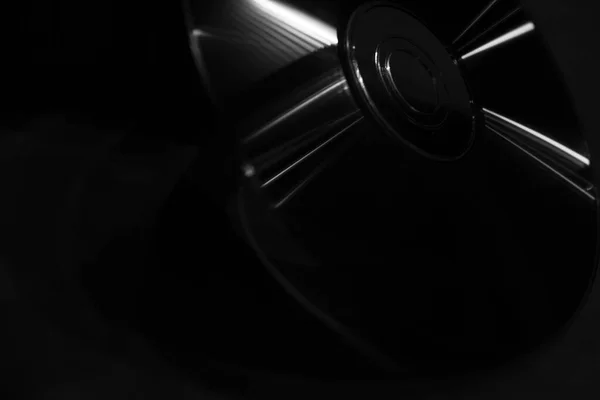 Compact Disc Superficie Legno Bianco Nero — Foto Stock
