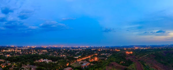 Panorama Van Avond Grote Industriële Stad Oost Europa — Stockfoto