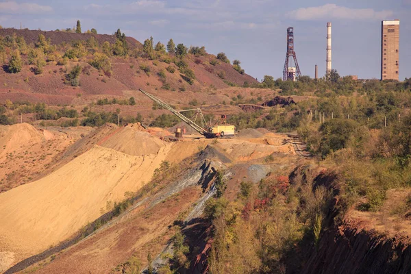 Walking excavator at opencast mining operations