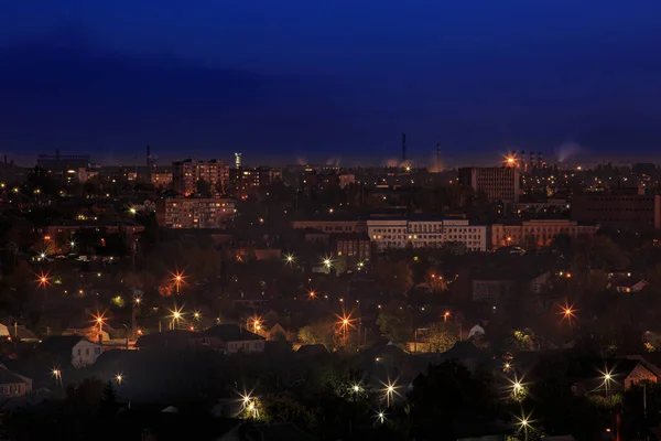 Landscape Night City Eastern Europe — Stock Photo, Image