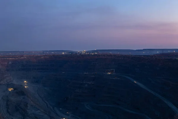 Panorama Una Cantera Mineral Amanecer Atardecer — Foto de Stock