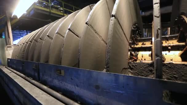 Ceramic Vacuum Filter Drying Iron Ore Concentrate Final Stage Production — Wideo stockowe