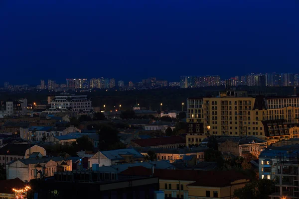 Paysage Urbain Métropole Nuit Des Bâtiments Différentes Hauteurs Fins Tournage — Photo