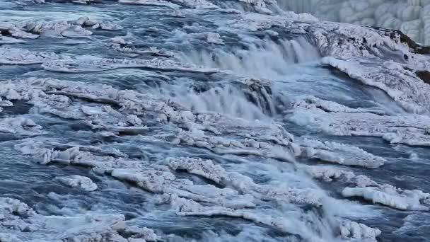 İzlanda 'da Gullfoss şelalesi — Stok video