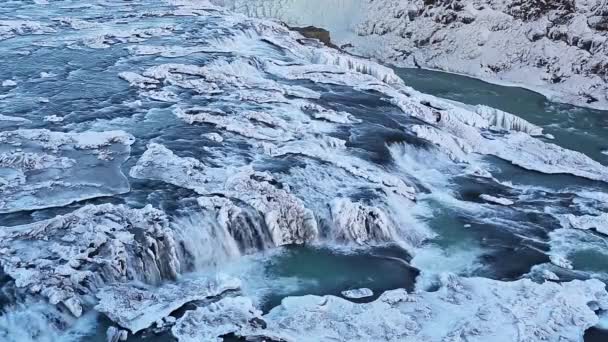 Водопад Галлфосс в Исландии — стоковое видео
