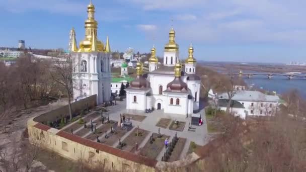 Kiev-Pechersk Lavra légifelvételek — Stock videók