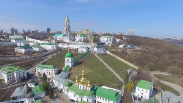 Kiev-Pechersk Lavra havadan görünümü — Stok video