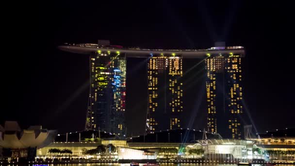 Pokaz świetlny Marina bay, Singapur — Wideo stockowe