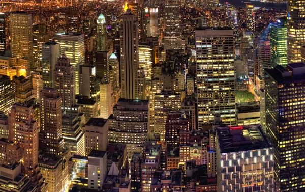纽约城夜景 — 图库照片