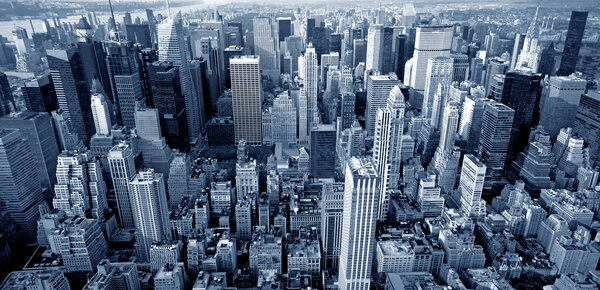 Panoramic top view of Manhattan. New York City