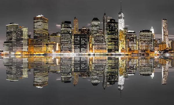 New York'ta gece görünümü — Stok fotoğraf