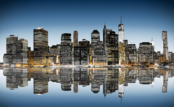 Panoramic night view of New York