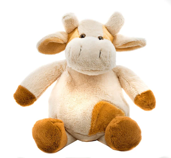 Сидяча корова м'яка іграшка — стокове фото