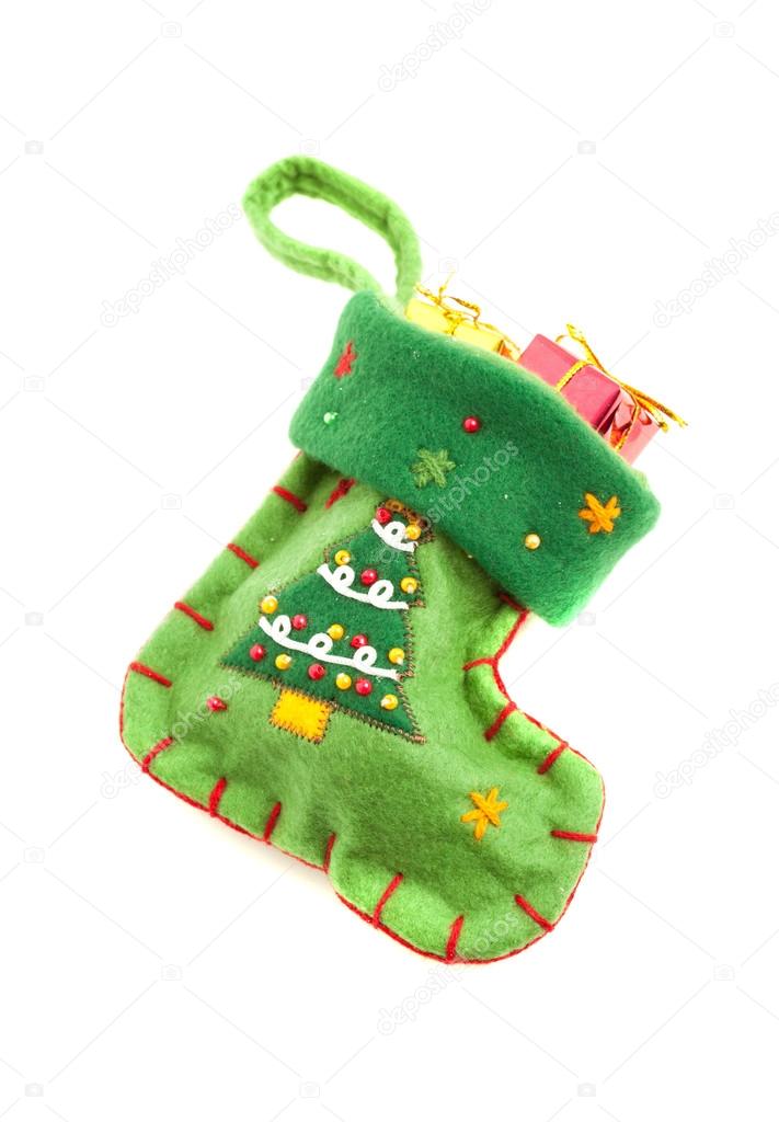 Green Christmas sock