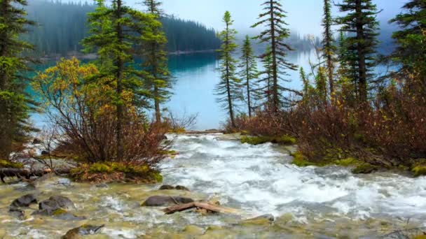 Moraine lake inlopp grekiska — Stockvideo