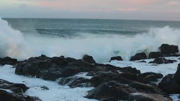 Waves breaking on the beach — Stock Video