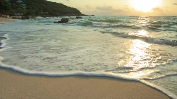 바다 일출에 서핑 — 비디오