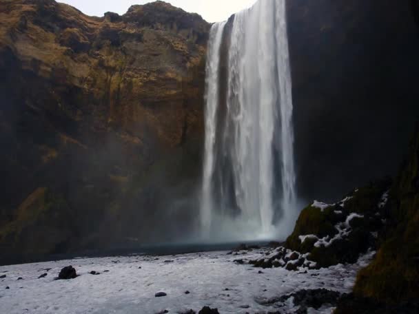 アイスランドのスコガフォス滝 — ストック動画