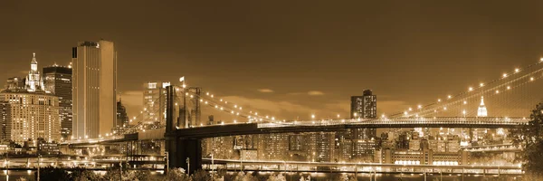 Brooklyn ponte vista noturna — Fotografia de Stock