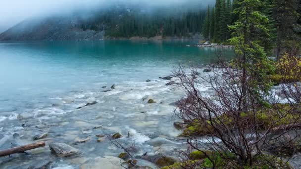 Moraine lake inlaat Grieks — Stockvideo