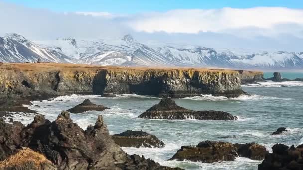 Вид на побережье Исландии — стоковое видео