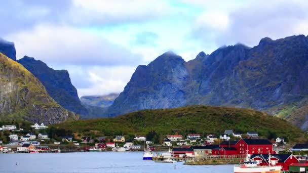 ロフォーテン諸島、ノルウェーのレーヌ timelaspe — ストック動画