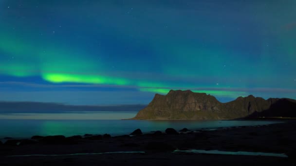 Aurora nad morze timelapse — Wideo stockowe